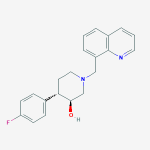 molecular formula C21H21FN2O B4068473 (3S*,4S*)-4-(4-fluorophenyl)-1-(quinolin-8-ylmethyl)piperidin-3-ol 