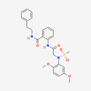 molecular formula C26H29N3O6S B4068480 2-{[N-(2,5-dimethoxyphenyl)-N-(methylsulfonyl)glycyl]amino}-N-(2-phenylethyl)benzamide 