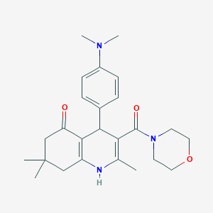 molecular formula C25H33N3O3 B4068490 4-[4-(dimethylamino)phenyl]-2,7,7-trimethyl-3-(4-morpholinylcarbonyl)-4,6,7,8-tetrahydro-5(1H)-quinolinone 