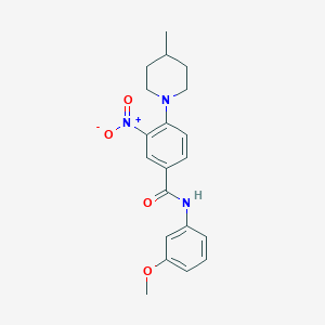 molecular formula C20H23N3O4 B4068522 N-(3-methoxyphenyl)-4-(4-methyl-1-piperidinyl)-3-nitrobenzamide 
