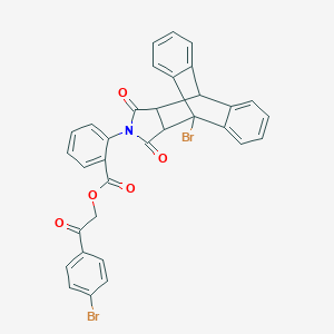2-(4-Bromophenyl)-2-oxoethyl 2-(1-bromo-16,18-dioxo-17-azapentacyclo[6.6.5.0~2,7~.0~9,14~.0~15,19~]nonadeca-2,4,6,9,11,13-hexaen-17-yl)benzoate (non-preferred name)