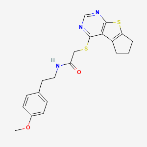 molecular formula C20H21N3O2S2 B4068550 2-(6,7-dihydro-5H-cyclopenta[4,5]thieno[2,3-d]pyrimidin-4-ylthio)-N-[2-(4-methoxyphenyl)ethyl]acetamide 