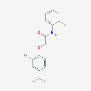 molecular formula C17H17BrFNO2 B4068558 2-(2-bromo-4-isopropylphenoxy)-N-(2-fluorophenyl)acetamide 
