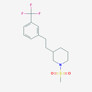 molecular formula C15H20F3NO2S B4068589 1-(methylsulfonyl)-3-{2-[3-(trifluoromethyl)phenyl]ethyl}piperidine 