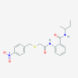 molecular formula C20H23N3O4S B4068600 N-(sec-butyl)-2-({[(4-nitrobenzyl)thio]acetyl}amino)benzamide 