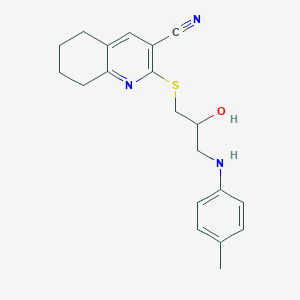 molecular formula C20H23N3OS B4068607 2-({2-hydroxy-3-[(4-methylphenyl)amino]propyl}thio)-5,6,7,8-tetrahydro-3-quinolinecarbonitrile 