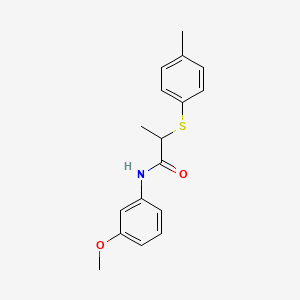 molecular formula C17H19NO2S B4068617 N-(3-methoxyphenyl)-2-[(4-methylphenyl)thio]propanamide 