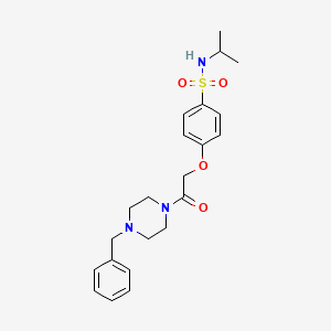 molecular formula C22H29N3O4S B4068621 4-[2-(4-benzyl-1-piperazinyl)-2-oxoethoxy]-N-isopropylbenzenesulfonamide 