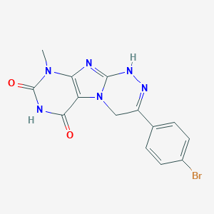 molecular formula C14H11BrN6O2 B406863 3-(4-Bromophenyl)-9-methyl-1,4-dihydropurino[8,7-c][1,2,4]triazine-6,8-dione CAS No. 303969-74-6