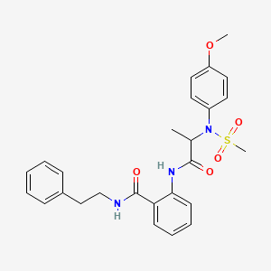 molecular formula C26H29N3O5S B4068641 2-{[N-(4-methoxyphenyl)-N-(methylsulfonyl)alanyl]amino}-N-(2-phenylethyl)benzamide 