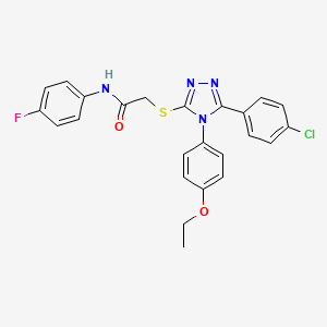 2-{[5-(4-chlorophenyl)-4-(4-ethoxyphenyl)-4H-1,2,4-triazol-3-yl]thio}-N-(4-fluorophenyl)acetamide