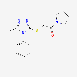 molecular formula C16H20N4OS B4068677 3-methyl-4-(4-methylphenyl)-5-{[2-oxo-2-(1-pyrrolidinyl)ethyl]thio}-4H-1,2,4-triazole 