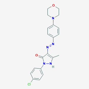 molecular formula C20H20ClN5O2 B406868 1-(4-chlorophenyl)-3-methyl-4-{[4-(4-morpholinyl)phenyl]diazenyl}-1H-pyrazol-5-ol 