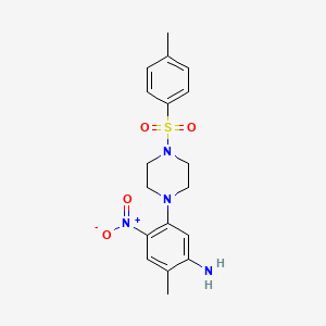molecular formula C18H22N4O4S B4068715 (2-methyl-5-{4-[(4-methylphenyl)sulfonyl]-1-piperazinyl}-4-nitrophenyl)amine 