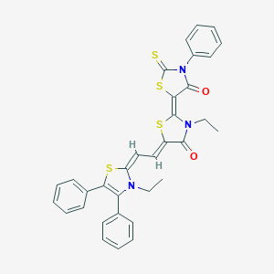 3-ethyl-5-[2-(3-ethyl-4,5-diphenyl-1,3-thiazol-2(3H)-ylidene)ethylidene]-3'-phenyl-2'-thioxo-2,5'-bis[1,3-thiazolidin-2-ylidene]-4,4'-dione