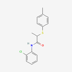 molecular formula C16H16ClNOS B4068722 N-(2-chlorophenyl)-2-[(4-methylphenyl)thio]propanamide 