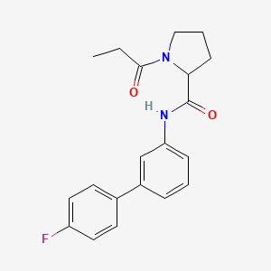 molecular formula C20H21FN2O2 B4068738 N-(4'-fluoro-3-biphenylyl)-1-propionylprolinamide 