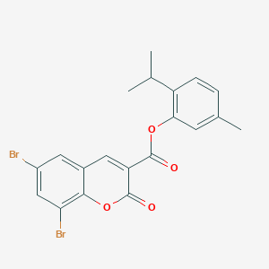 molecular formula C20H16Br2O4 B406874 2-isopropyl-5-methylphenyl 6,8-dibromo-2-oxo-2H-chromene-3-carboxylate 
