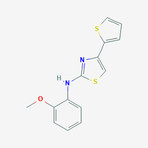 molecular formula C14H12N2OS2 B406875 (2-Methoxyphenyl)-[4-(2-thienyl)thiazol-2-yl]amine CAS No. 313243-21-9