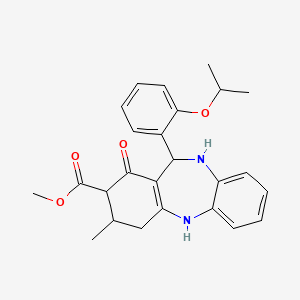 molecular formula C25H28N2O4 B4068752 methyl 11-(2-isopropoxyphenyl)-3-methyl-1-oxo-2,3,4,5,10,11-hexahydro-1H-dibenzo[b,e][1,4]diazepine-2-carboxylate 