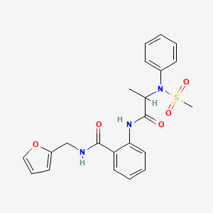 molecular formula C22H23N3O5S B4068762 N-(2-furylmethyl)-2-{[N-(methylsulfonyl)-N-phenylalanyl]amino}benzamide 