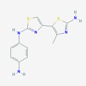 molecular formula C13H13N5S2 B406877 4-N-[4-(2-amino-4-methyl-1,3-thiazol-5-yl)-1,3-thiazol-2-yl]benzene-1,4-diamine 