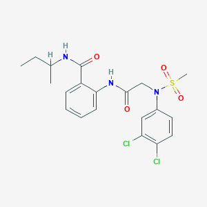 molecular formula C20H23Cl2N3O4S B4068773 N-(sec-butyl)-2-{[N-(3,4-dichlorophenyl)-N-(methylsulfonyl)glycyl]amino}benzamide 