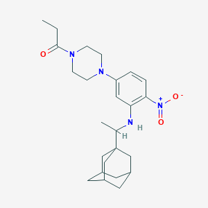 molecular formula C25H36N4O3 B4068785 N-[1-(1-adamantyl)ethyl]-2-nitro-5-(4-propionyl-1-piperazinyl)aniline 