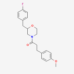 molecular formula C21H24FNO3 B4068802 2-(4-fluorobenzyl)-4-[3-(4-methoxyphenyl)propanoyl]morpholine 