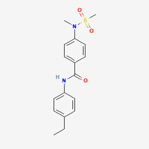 molecular formula C17H20N2O3S B4068806 N-(4-ethylphenyl)-4-[methyl(methylsulfonyl)amino]benzamide 