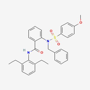 molecular formula C31H32N2O4S B4068817 2-{benzyl[(4-methoxyphenyl)sulfonyl]amino}-N-(2,6-diethylphenyl)benzamide 