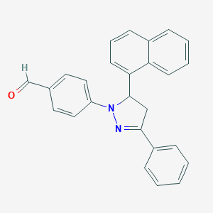 molecular formula C26H20N2O B406882 4-[5-(1-naphthyl)-3-phenyl-4,5-dihydro-1H-pyrazol-1-yl]benzaldehyde 