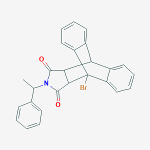 molecular formula C26H20BrNO2 B406884 1-Bromo-17-(1-phenylethyl)-17-azapentacyclo[6.6.5.0~2,7~.0~9,14~.0~15,19~]nonadeca-2,4,6,9,11,13-hexaene-16,18-dione (non-preferred name) 