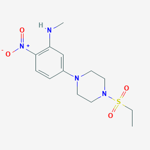 molecular formula C13H20N4O4S B4068844 5-[4-(ethylsulfonyl)-1-piperazinyl]-N-methyl-2-nitroaniline 