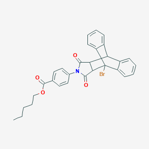 molecular formula C30H26BrNO4 B406885 Pentyl 4-(1-bromo-16,18-dioxo-17-azapentacyclo[6.6.5.0~2,7~.0~9,14~.0~15,19~]nonadeca-2,4,6,9,11,13-hexaen-17-yl)benzoate (non-preferred name) 