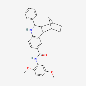 molecular formula C29H30N2O3 B4068860 N-(2,5-dimethoxyphenyl)-10-phenyl-9-azatetracyclo[10.2.1.0~2,11~.0~3,8~]pentadeca-3,5,7-triene-5-carboxamide 
