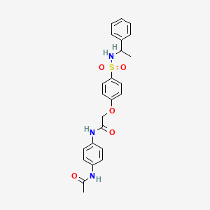 molecular formula C24H25N3O5S B4068867 N-[4-(acetylamino)phenyl]-2-(4-{[(1-phenylethyl)amino]sulfonyl}phenoxy)acetamide 