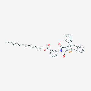 Dodecyl 3-(1-bromo-16,18-dioxo-17-azapentacyclo[6.6.5.0~2,7~.0~9,14~.0~15,19~]nonadeca-2,4,6,9,11,13-hexaen-17-yl)benzoate (non-preferred name)