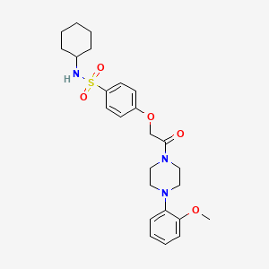 molecular formula C25H33N3O5S B4068873 N-cyclohexyl-4-{2-[4-(2-methoxyphenyl)-1-piperazinyl]-2-oxoethoxy}benzenesulfonamide 
