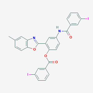 4-{[(3-Iodophenyl)carbonyl]amino}-2-(5-methyl-1,3-benzoxazol-2-yl)phenyl 3-iodobenzoate