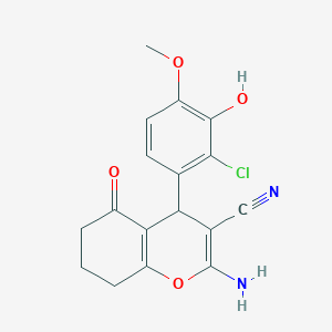 molecular formula C17H15ClN2O4 B4068885 2-amino-4-(2-chloro-3-hydroxy-4-methoxyphenyl)-5-oxo-5,6,7,8-tetrahydro-4H-chromene-3-carbonitrile 