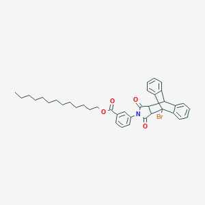 molecular formula C38H42BrNO4 B406889 Tridecyl 3-(1-bromo-16,18-dioxo-17-azapentacyclo[6.6.5.0~2,7~.0~9,14~.0~15,19~]nonadeca-2,4,6,9,11,13-hexaen-17-yl)benzoate (non-preferred name) 