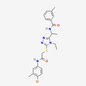 molecular formula C23H26BrN5O2S B4068890 N-{1-[5-({2-[(4-bromo-3-methylphenyl)amino]-2-oxoethyl}thio)-4-ethyl-4H-1,2,4-triazol-3-yl]ethyl}-3-methylbenzamide 