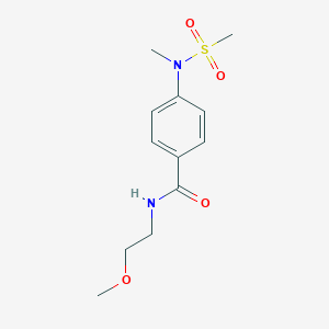 molecular formula C12H18N2O4S B4068911 N-(2-methoxyethyl)-4-[methyl(methylsulfonyl)amino]benzamide 