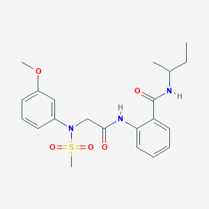 molecular formula C21H27N3O5S B4068912 N-(sec-butyl)-2-{[N-(3-methoxyphenyl)-N-(methylsulfonyl)glycyl]amino}benzamide 