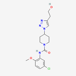 molecular formula C17H22ClN5O3 B4068920 N-(5-chloro-2-methoxyphenyl)-4-[4-(2-hydroxyethyl)-1H-1,2,3-triazol-1-yl]-1-piperidinecarboxamide 
