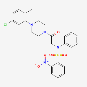 molecular formula C25H25ClN4O5S B4068926 N-{2-[4-(5-Chloro-2-methyl-phenyl)-piperazin-1-yl]-2-oxo-ethyl}-2-nitro-N-phenyl-benzenesulfonamide 
