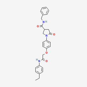 molecular formula C28H29N3O4 B4068954 N-benzyl-1-(4-{2-[(4-ethylphenyl)amino]-2-oxoethoxy}phenyl)-5-oxo-3-pyrrolidinecarboxamide 