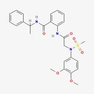 molecular formula C26H29N3O6S B4068968 2-{[N-(3,4-dimethoxyphenyl)-N-(methylsulfonyl)glycyl]amino}-N-(1-phenylethyl)benzamide 