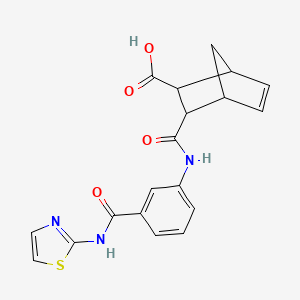 molecular formula C19H17N3O4S B4068995 3-[({3-[(1,3-thiazol-2-ylamino)carbonyl]phenyl}amino)carbonyl]bicyclo[2.2.1]hept-5-ene-2-carboxylic acid 